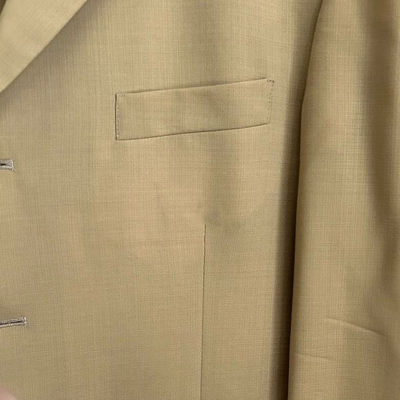 Claiborne Vintage 100% Worsted Wool Suit Jacket Four Button Gold Bronze 44R - Picture 3 of 9